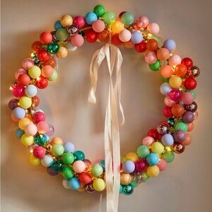 Anthropologie terrain good cheer miniature bauble ornament wreath, NEW!!